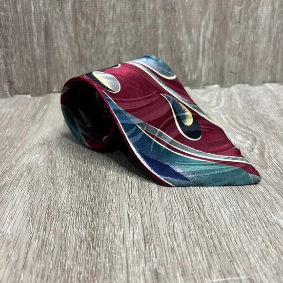 Oscar de la Renta Men's‎ Silk Tie Multicolor Geometric Designer - Picture 1 of 4